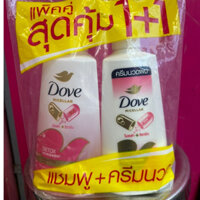 Nguyên sét dầu gội và dầu xả Dove Micellar Detox Thái Lan - màu hồng