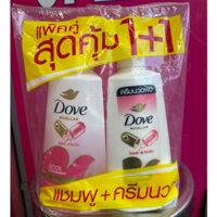 Nguyên sét dầu gội và dầu xả Dove Micellar Detox Thái Lan - màu hồng