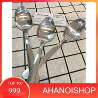 [NH] Bộ thìa muỗng inox cán dài ăn phở súp bún miến cháo inox sáng bóng đẹp cao cấp dày dặn
