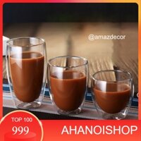[NH] Cốc ly thủy tinh 2 lớp giữ nhiệt lâu bằng thủy tinh uống trà và cafe 240ml -350ml-450ml đẹp dày dặn cao cấp giá rẻ