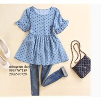 nh590720-ÁO KIỂU BABY DOLL CHẤM BI