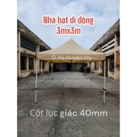 Nhà bạt di động 3mx3m -lều xếp gấp gọn tiện lợi -Đủ bộ Khung và Mái