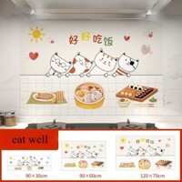 Nhà Bếp Chống Dầu Dán Bếp Giấy Dán Tường Tự Dính Chống Thấm Nước Chống Ẩm Chống Cháy Nhiệt Độ Cao Hood Dán Tường Trang Trí Tường