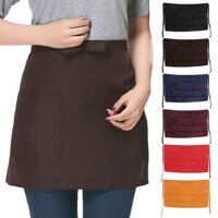 Nhà Bếp Cotton Nơ Ngắn Nửa Tạp Dề Vòng Eo Cafe Máy Chủ Bồi Bàn Phục Vụ Bàn