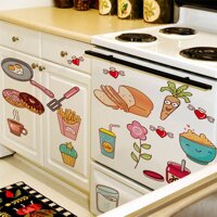 Nhà bếp dễ thương không độc hại PVC trang trí tường tủ lạnh có thể tháo rời