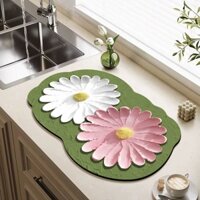 Nhà Bếp Mặt Bàn Thoát Nước Miếng Lót Thấm Hút Nước Nhanh Khô Diatom Ooze Thảm Bảo Vệ Bếp Bồn Rửa Bát Giặt Tấm Bảo Quản