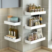 Nhà Bếp Màu Trắng Giá Để Đồ Gia Đình Treo Tường Không Đục Lỗ Gia Vị Treo Tường Giá Để Đồ Dầu, Muối, Nước Sốt Và Giấm