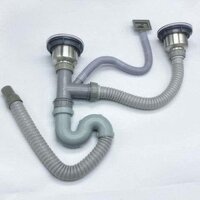 Nhà Bếp Rửa Lưu Vực Cống Ống Phụ Kiện Bồn Rửa Đôi Chậu Rửa Đôi Bồn Rửa Cống Máy Rửa Bát Ống Thoát Nước