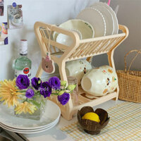 Nhà Bếp Thoát Nước Đĩa Cốc Mặt Bàn Kệ Hộ Gia Đình Món Ăn Đa Năng Bộ Đồ Ăn Bàn Bảo Quản Hai Lớp Phong Cách Mới