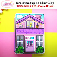 Nhà Búp Bê Bằng Giấy chủ đề Ngôi Nhà của Toca Boca #28 Purple House - DIY Tự Làm cùng Con - 1 Bộ Búp Bê Bóc Dán Giúp
