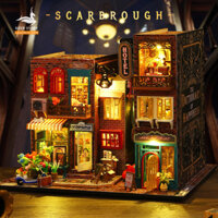 Nhà búp bê bằng gỗ diy. Tặng DỤNG CỤ Và KEO DÁN. Mô hình Nhà Gỗ 3d Tự làm Scarbrough Hotel Book Nook ES009. Quà tặng