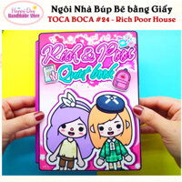 Nhà Búp Bê BằngGiấy chủ đề Ngôi Nhà của Toca Boca #24 Rich Poor House - DIY Tự Làm cùng Con - 1 Bộ Búp Bê Bóc Dán