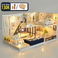 Nhà búp bê Barbie Bằng Gỗ Lắp Ghép, Có Đèn LeD Light Shadow of Time TYUD32 Tặng Kèm Mica che bụi và dụng cụ lắp ráp