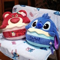 Nhà Cam Bộ chăn gối văn phòng, gấu bông kèm mền Stich bánh kem 2 trong 1 (gối, chăn) siêu tiện lợi