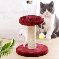 Nhà cây cho mèo thú cưng cào móng đồ chơi cattree cho mèo 1 cột đế tròn Nina pet Shop