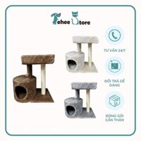 Nhà cây kết hợp trụ cào móng cho mèo có nhà tròn CT00033