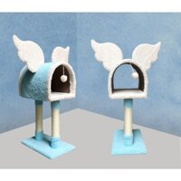 Nhà cây mèo CATTREE hình hộp thư có cánh màu xanh ngọc xinh xắn CT00088
