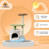 Nhà cây mèo CATTREE xinh xắn kết hợp trụ cào móng có khay tròn và đệm nằm êm ái CT00077