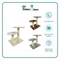 Nhà cây trụ cào móng cho mèo 3 màu xinh xắn CT00032