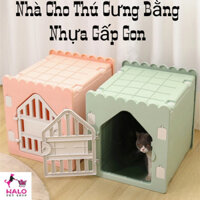 NHÀ CHO CHÓ MÈO BẰNG NHỰA GẤP GỌN