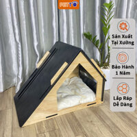 Nhà cho chó – Nhà gỗ cho chó mái thái hiện đại DH001