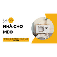 Nhà cho mèo, chuồng mèo gỗ giá rẻ, thiết kế hiện đại, di chuyển linh hoạt