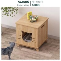 Nhà cho mèo chuồng mèo gỗ giá rẻ thiết kế hiện đại dễ dàng di chuyển linh hoạt – SGP203