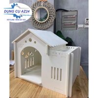 Nhà chó mèo GỖ NHỰA CAO CẤP chịu nươc tốt, chống ẩm mốc. (Size S dưới 5kg)