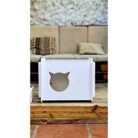 Nhà cho mèo, gỗ nhựa chịu nước, có thể làm bàn trang trí.