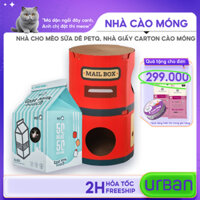 Nhà cho mèo sữa dê PetQ, Nhà giấy carton cào móng cho mèo Pet Q