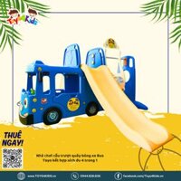 Nhà chơi cầu trượt quây bóng xe Bus Tayo kết hợp xích đu 4 trong 1