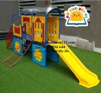 Nhà chơi cầu trượt tàu hỏa a216