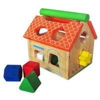 Nhà đập bóng thả số thả khối đa năng, đồ chơi gỗ thông minh cho bé
