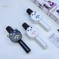 [Nhà Điện] Micro Không Dây Hoạt Hình Mèo Dễ Thương Có Loa Cho Gia Đình Karaoke Cầm Tay Máy Nghe Nhạc Hát Nhạc Máy Ghi Điện Thoại KTV mới