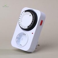 [Nhà điện] Ổ cắm thời gian cắm EU Bộ hẹn giờ cơ học chu kỳ 24 giờ Đồng hồ đo tiêu thụ điện Tự động tắt với bảo vệ quá tải mới