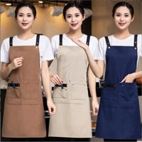 Nhà Đơn Giản Có Thể Điều Chỉnh Tạp Dề Nhà Bếp Chống Thấm Nước Tạp Dề Vải Nhà Hàng Cafe Nhà Bếp Dịch Vụ Khách Sạn Nhân Viên Tạp Dề Cafe Nướng Unisex Tạp Dề Đen