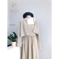 NHÀ ÉN | Váy bầu 2 dây kèm áo Cadigen