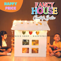 NHÀ GIẤY CAO CẤP HAKI Tiêu chuẩn Mỹ (tặng đèn) NHÀ BẰNG BÌA CARTON - Nhà giấy carton cho bé