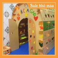 Nhà giấy carton cho bé 🍁𝑻𝒂̣̆𝒏𝒈 100 sao phát sáng🍁 Nhà bìa Cứng cáp , Dày dặn,- TONGKHOSI90
