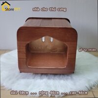 Nhà gỗ cho chó, mèo. Ổ nằm cho thú cưng gỗ tự nhiên