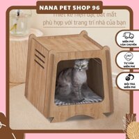 Nhà gỗ cho mèo, Catbox, ổ nằm kết hợp võng mèo bằng gỗ- GP204