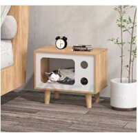 Nhà gỗ cho mèo, thú cưng có chân gỗ cao ráo, sạch sẽ