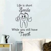 Nha Khoa Phòng Khám Dán Tường Trích Dẫn Nụ Cười Trong Khi Có Răng Decal Dán Tường Nhà Phòng Tắm Trang Trí Nha Sĩ Văn Phòng Bức Tranh Tường Wondow