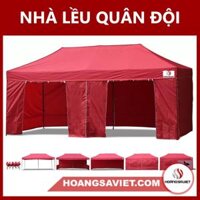 Nhà Lều Bạt Quân Đội 3Mx6M - Có Bạt Quây Xung Quanh