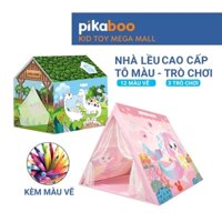 Nhà lều cao cấp cho trẻ em Pikaboo, chất liệu vải chống thấm nước, họa tiết màu sắc bắt mắt cho bé