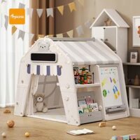 Nhà/ Lều trẻ em 5 trong 1 với nhiều tính năng: nhà mini, bàn học, bàn xếp lego, giá sách,bảng từ