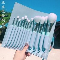 Nhà máy cung cấp trực tiếp túi đựng cọ trang điểm 12 lỗ màu xanh túi lưu trữ cọ trang điểm màu hồng túi đeo vai di động