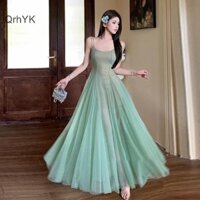 Nhà Máy Thời Trang Nữ Lưới Spaghrtti Dây Chữ A Ngày Lễ Đi Biển Mùa Hè Công Chúa Dài Đầm QrhYK