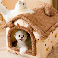 Nhà nệm gấu hình ngôi nhà siêu to cho chó mèo