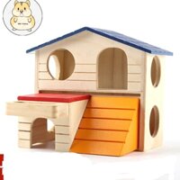 Nhà ngủ gỗ carno 2 tầng cho Hamster